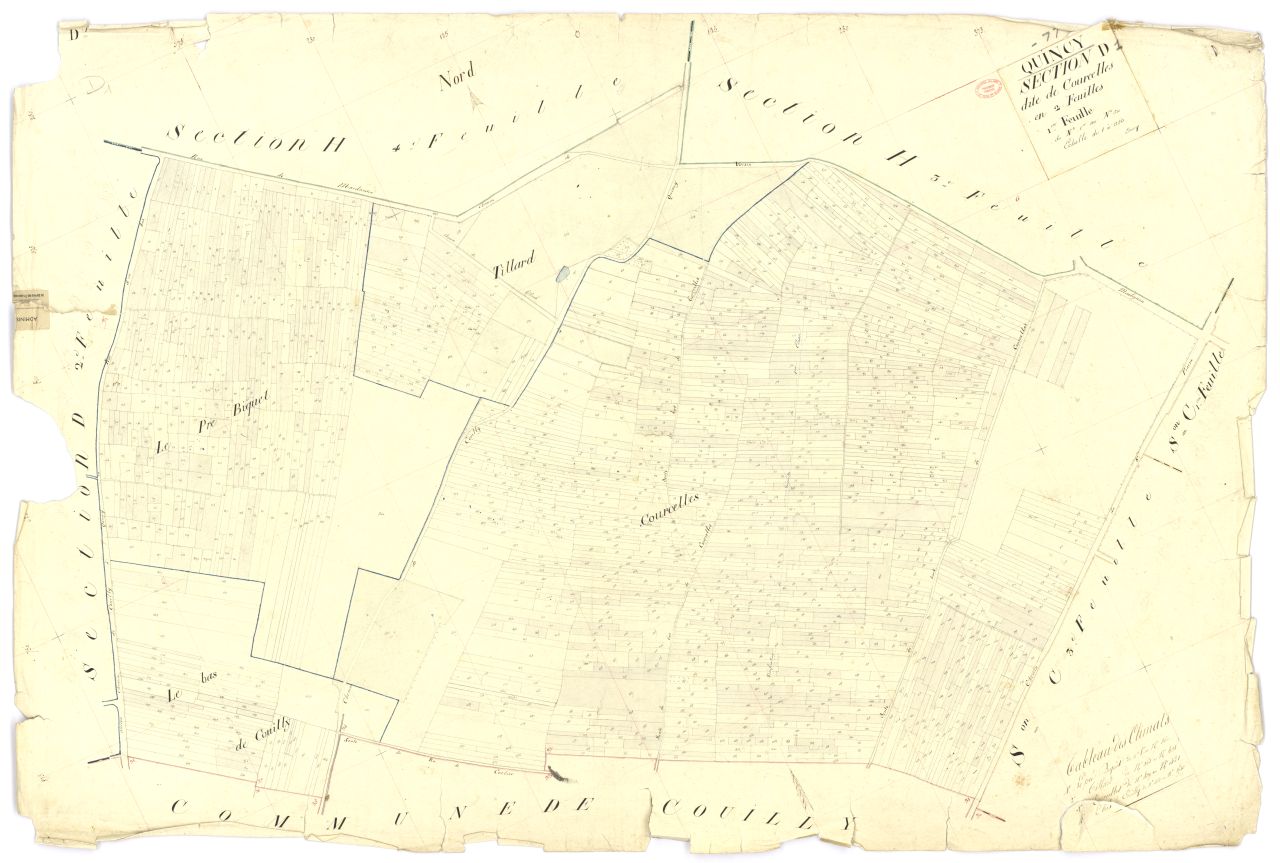 Section D dite de Courcelles, en 2 feuilles, 1ere feuille