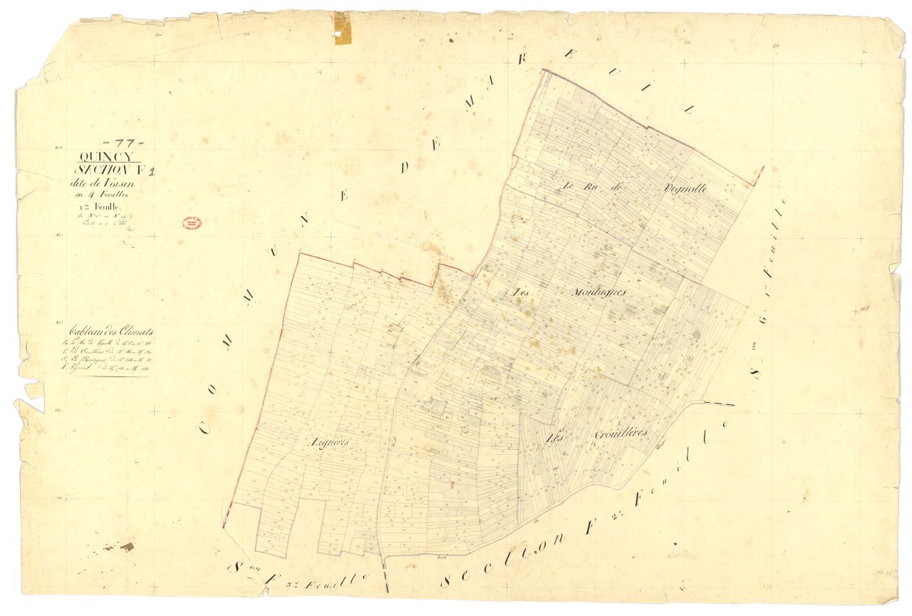 Section F dite de Voisins, en 4 feuilles, 1ere feuille