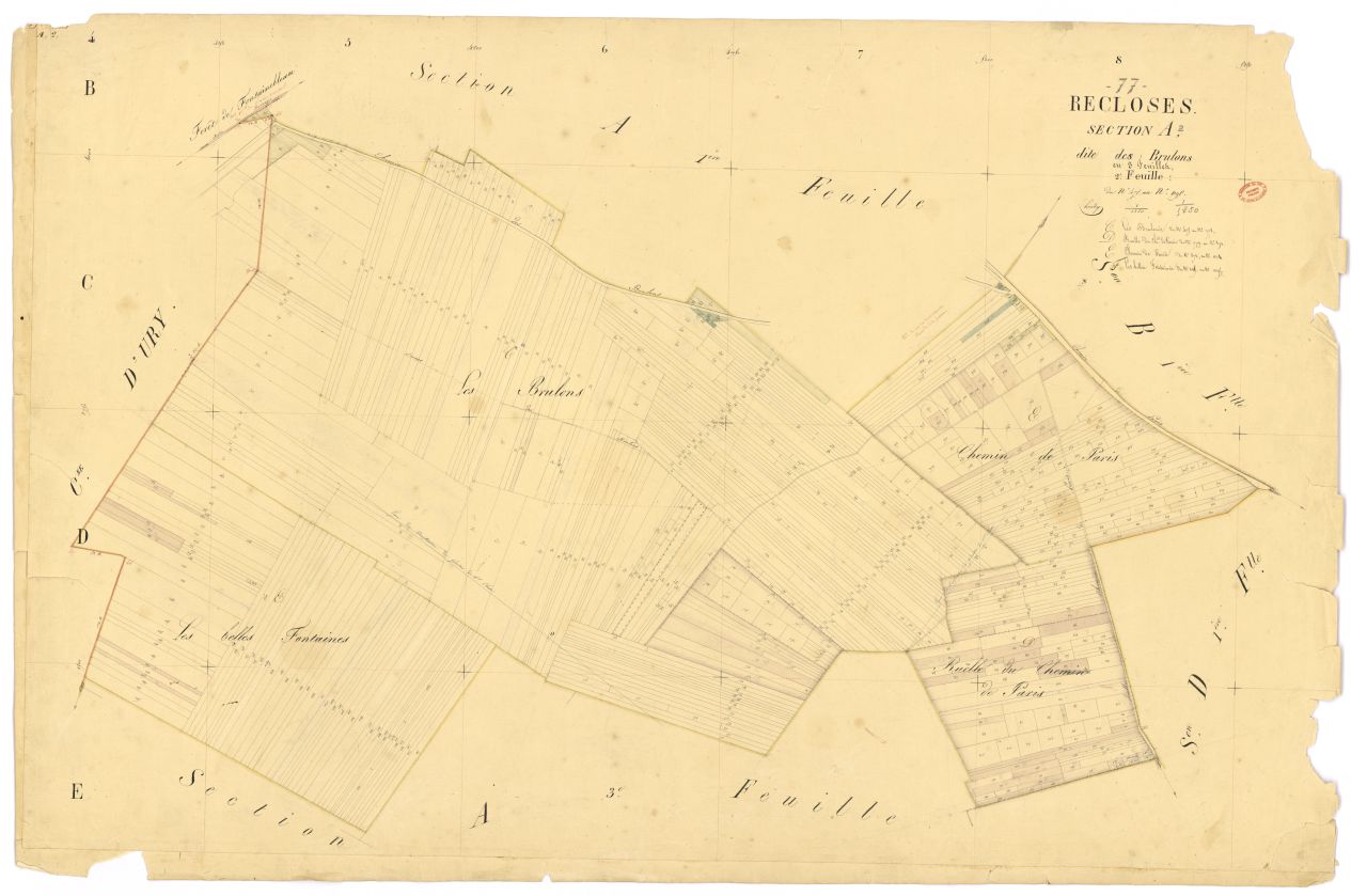 Section A dite de Brulons, en 3 feuilles, 2eme feuille