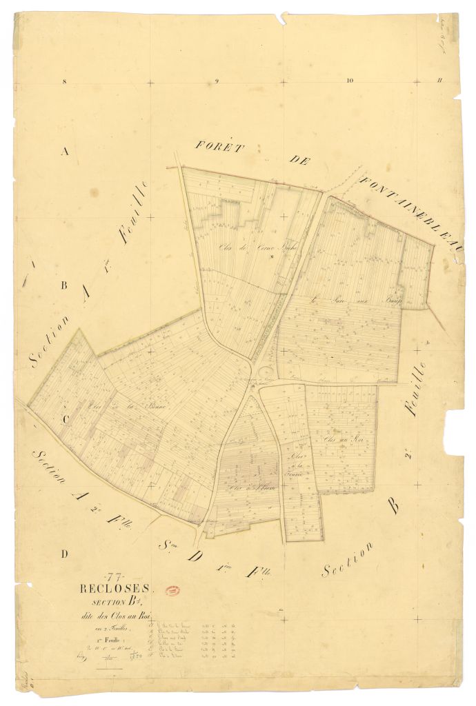 Section B dite des Clos-au-Roi, en 2 feuilles, 1ere feuille