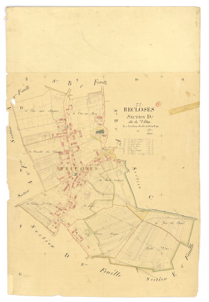 Section D dite du Village, en 2 feuilles, 1ere feuille