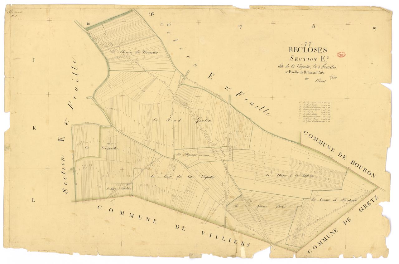 Section E dite de la Vignette, en 4 feuilles, 3eme feuille