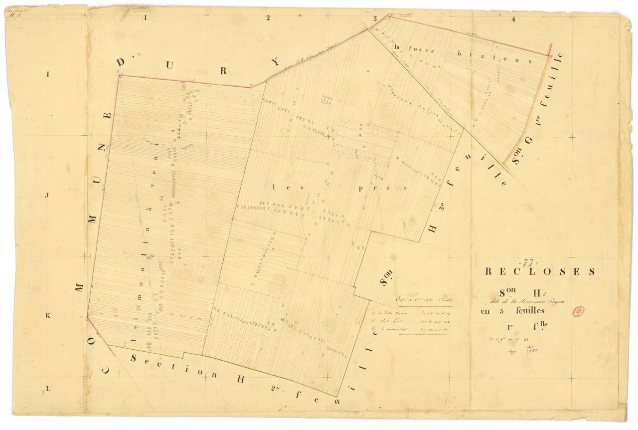 Section H dite de la Fosse-aux-Fagots, en 5 feuilles, 1ere feuille