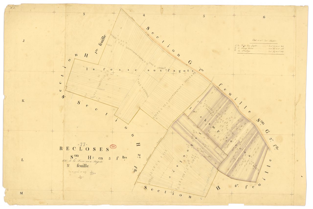 Section H dite de la Fosse-aux-Fagots, en 5 feuilles, 3eme feuille