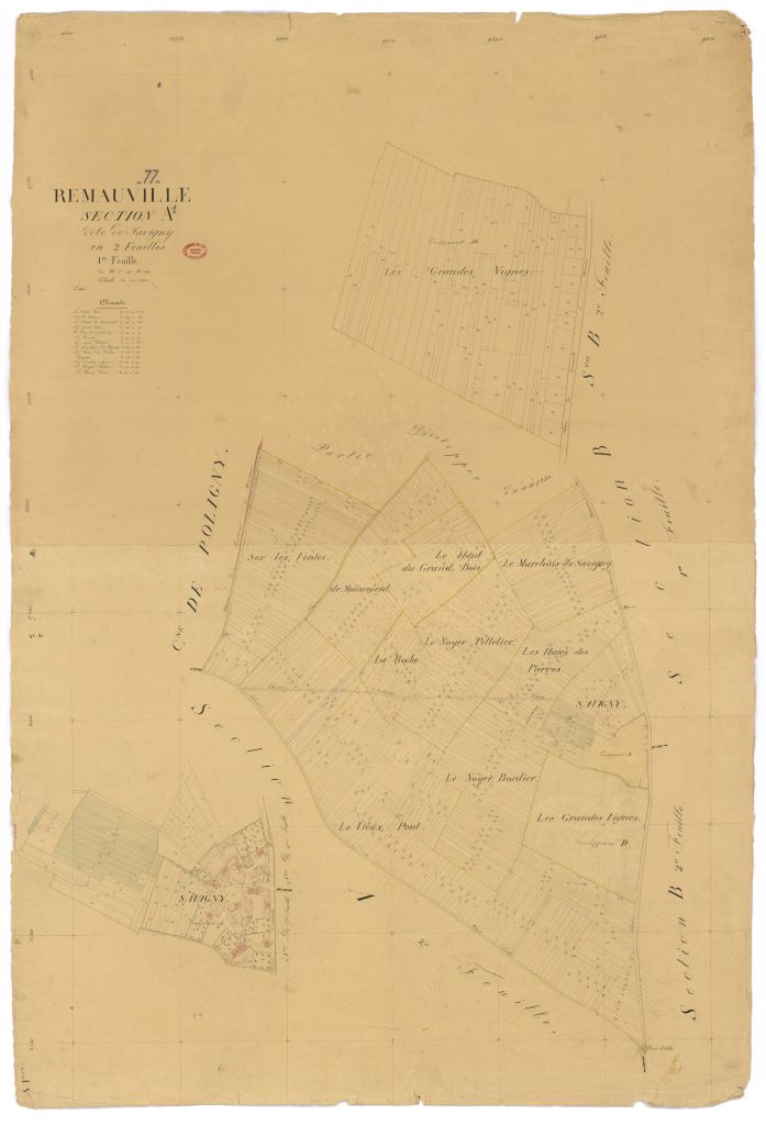 Section A dite de Savigny, en 3 feuilles, 1ere feuille