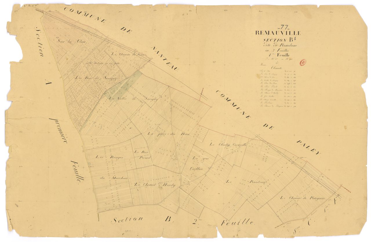 Section B dite du Rondeau, en 2 feuilles, 1ere feuille