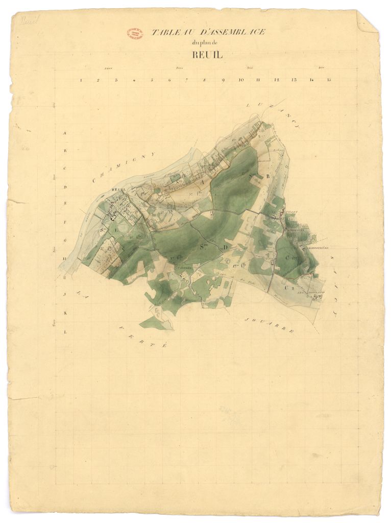 Tableau d'assemblage, 5 sections