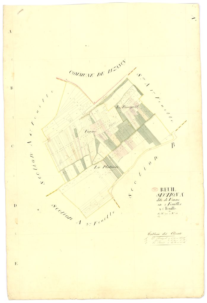 Section A dite de la Vanne, en 5 feuilles, 2eme feuille