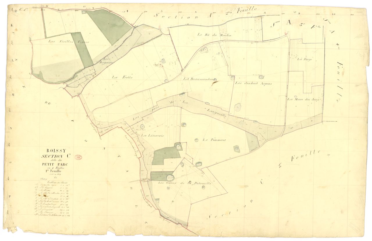 Section C dite du Petit-Parc, en 2 feuilles, 1ere feuille