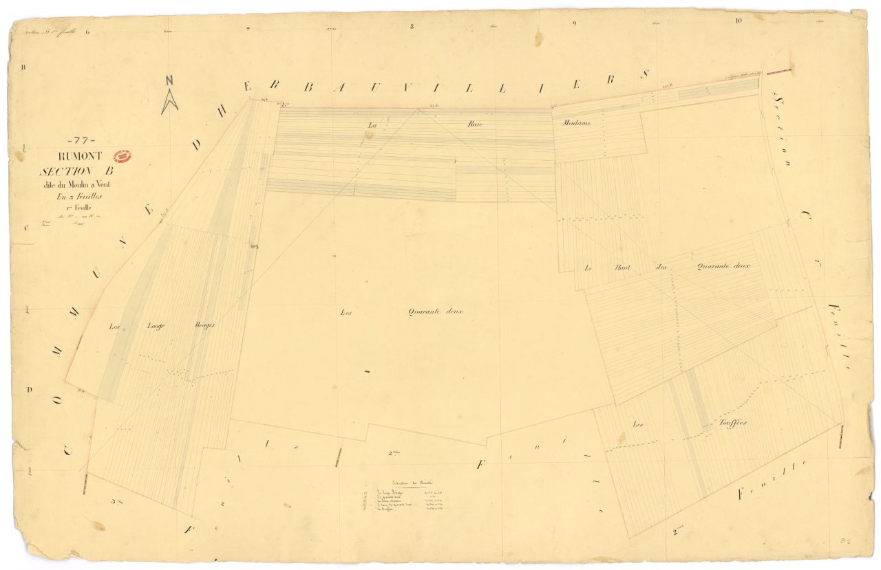 Section B dite du Moulin-�-Vent, en 3 feuilles, 1ere feuille