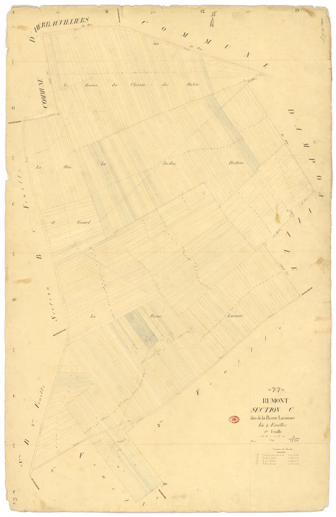 Section C dite de la Pierre-Larmoire, en 4 feuilles, 1ere feuille