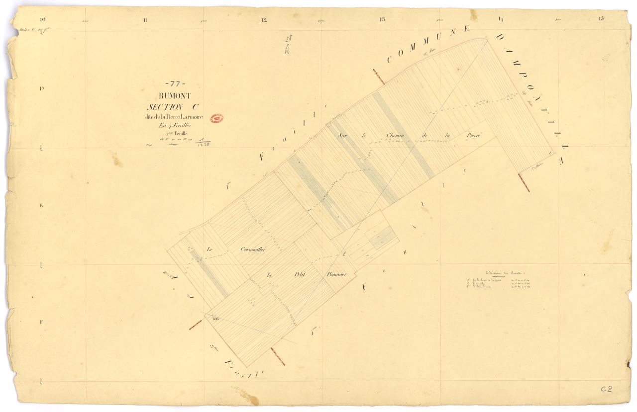 Section C dite de la Pierre-Larmoire, en 4 feuilles, 2eme feuille