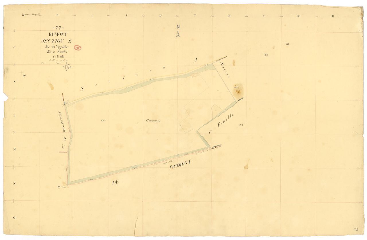 Section E dite du Vignoble, en 2 feuilles, 2eme feuille