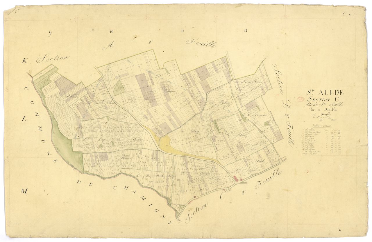 Section C dite de Sainte-Aulde, en 2 feuilles, 1ere feuille