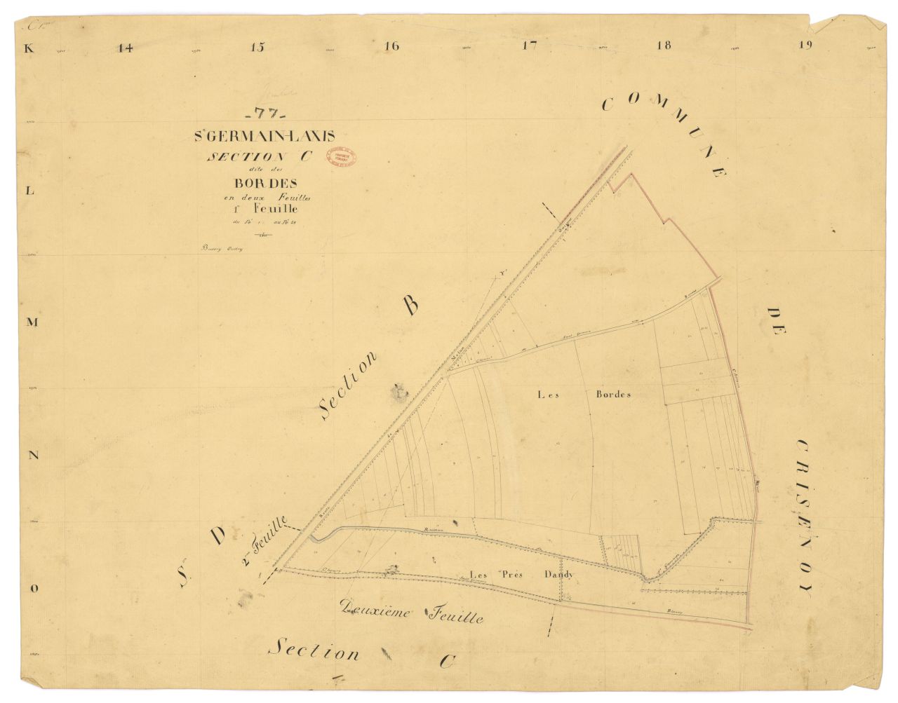 Section C dite des Bordes, en 2 feuilles, 1ere feuille