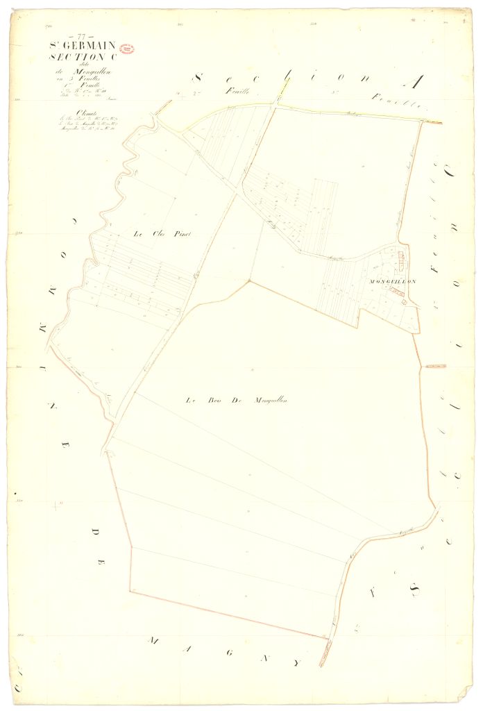 Section C dite de Monguillon, en 3 feuilles, 1ere feuille