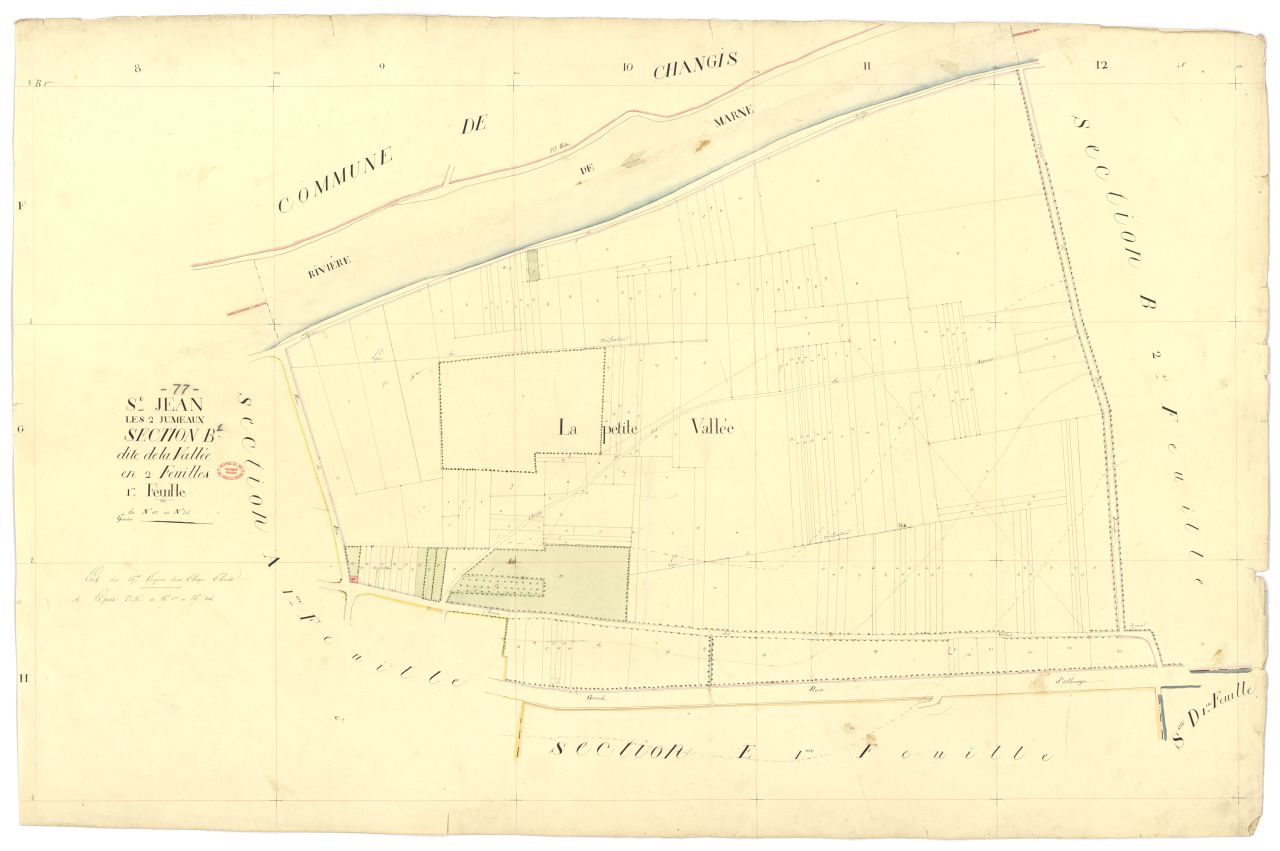 Section B dite de la Vallee, en 2 feuilles, 1ere feuille