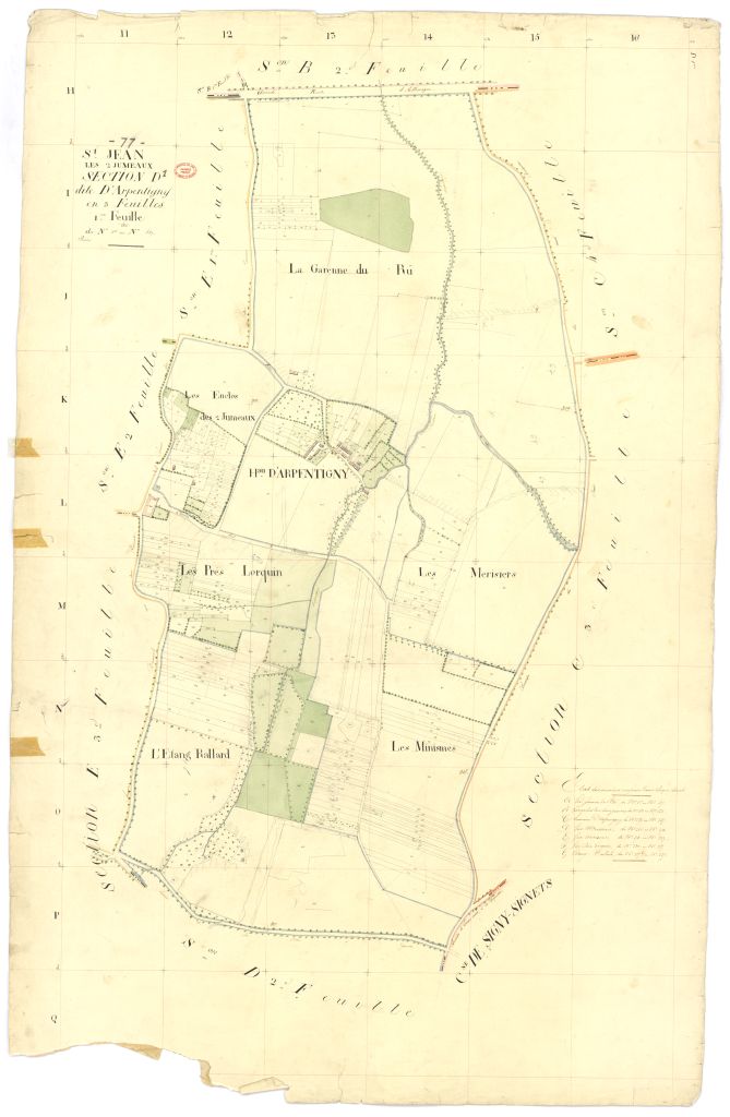 Section D dite d'Arpentigny, en 3 feuilles, 1ere feuille