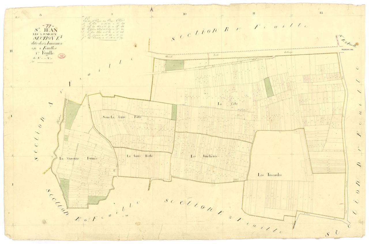 Section E dite des Deux-Jumeaux, en 6 feuilles, 1ere feuille