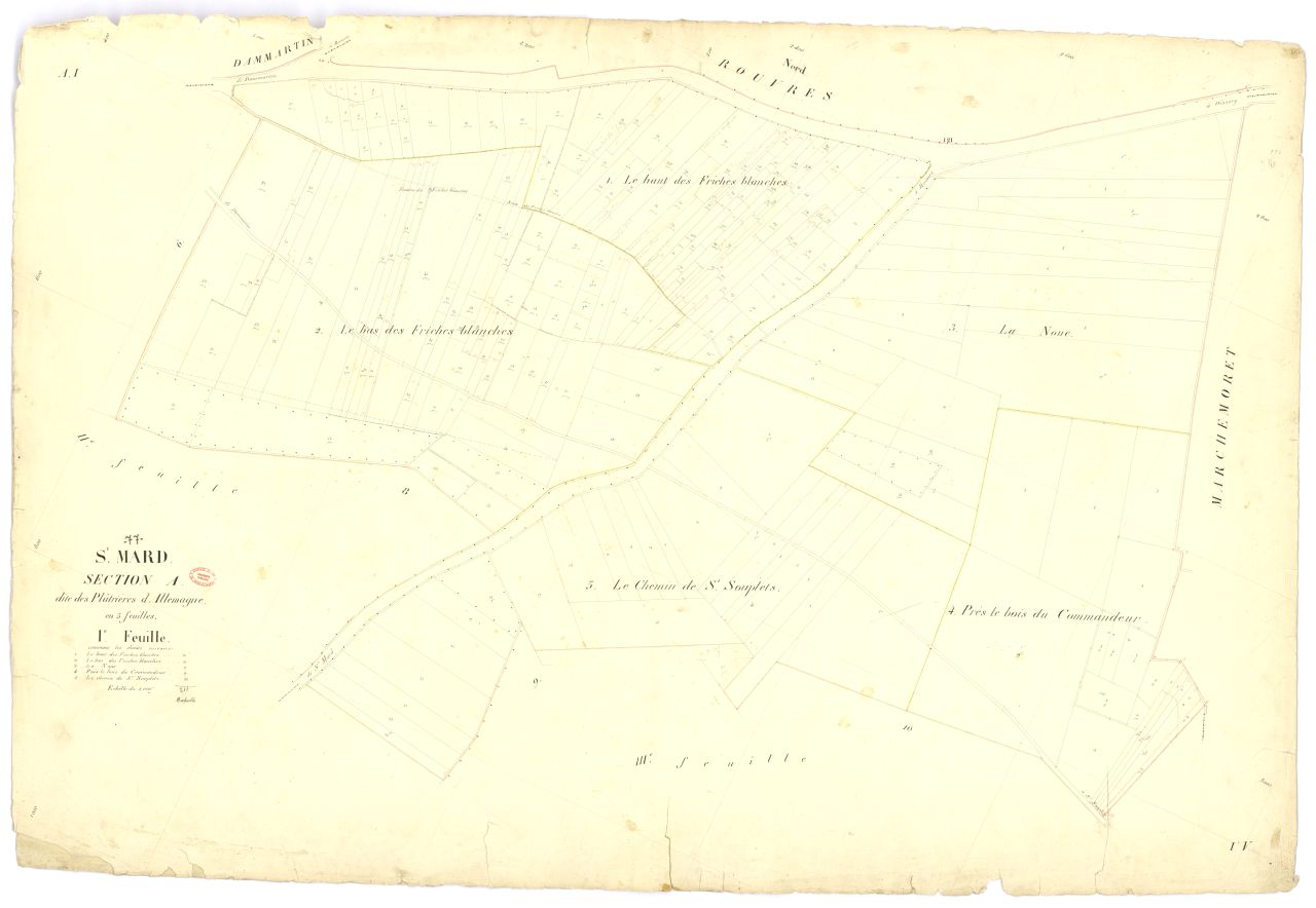 Section A dite des Platrieres-d'Allemagne, en 5 feuilles, 1ere feuille