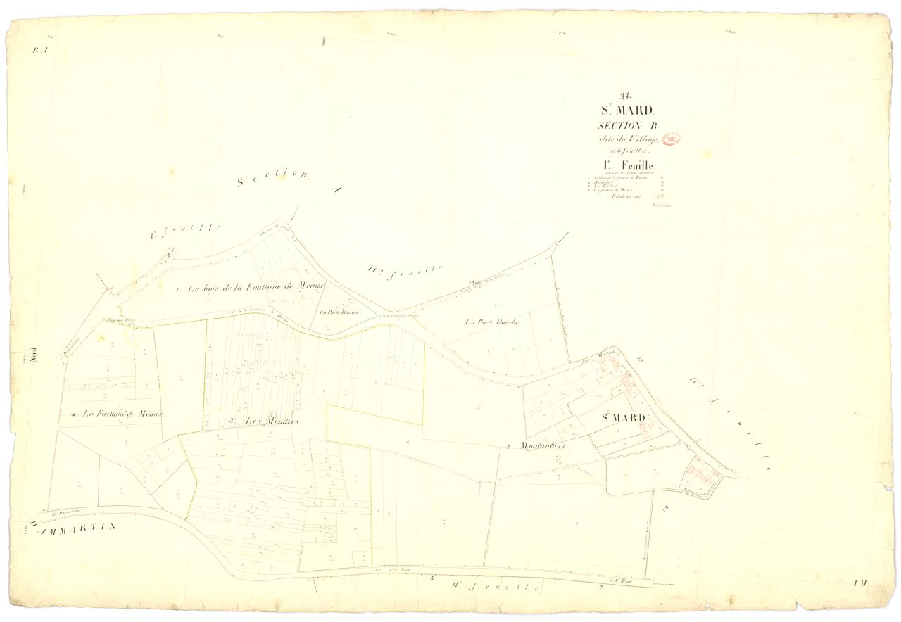 Section B dite du Village, en 6 feuilles, 1ere feuille