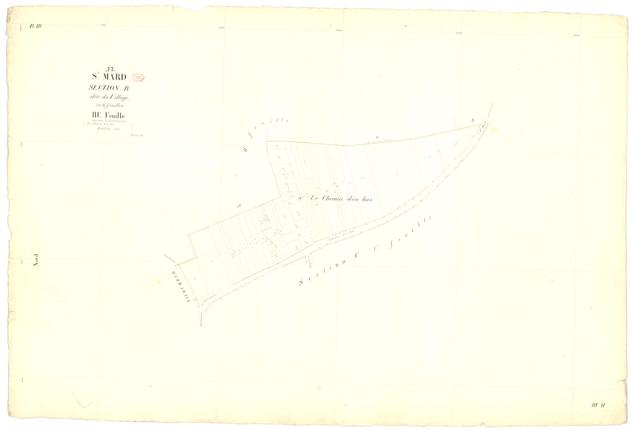 Section B dite du Village, en 6 feuilles, 3eme feuille