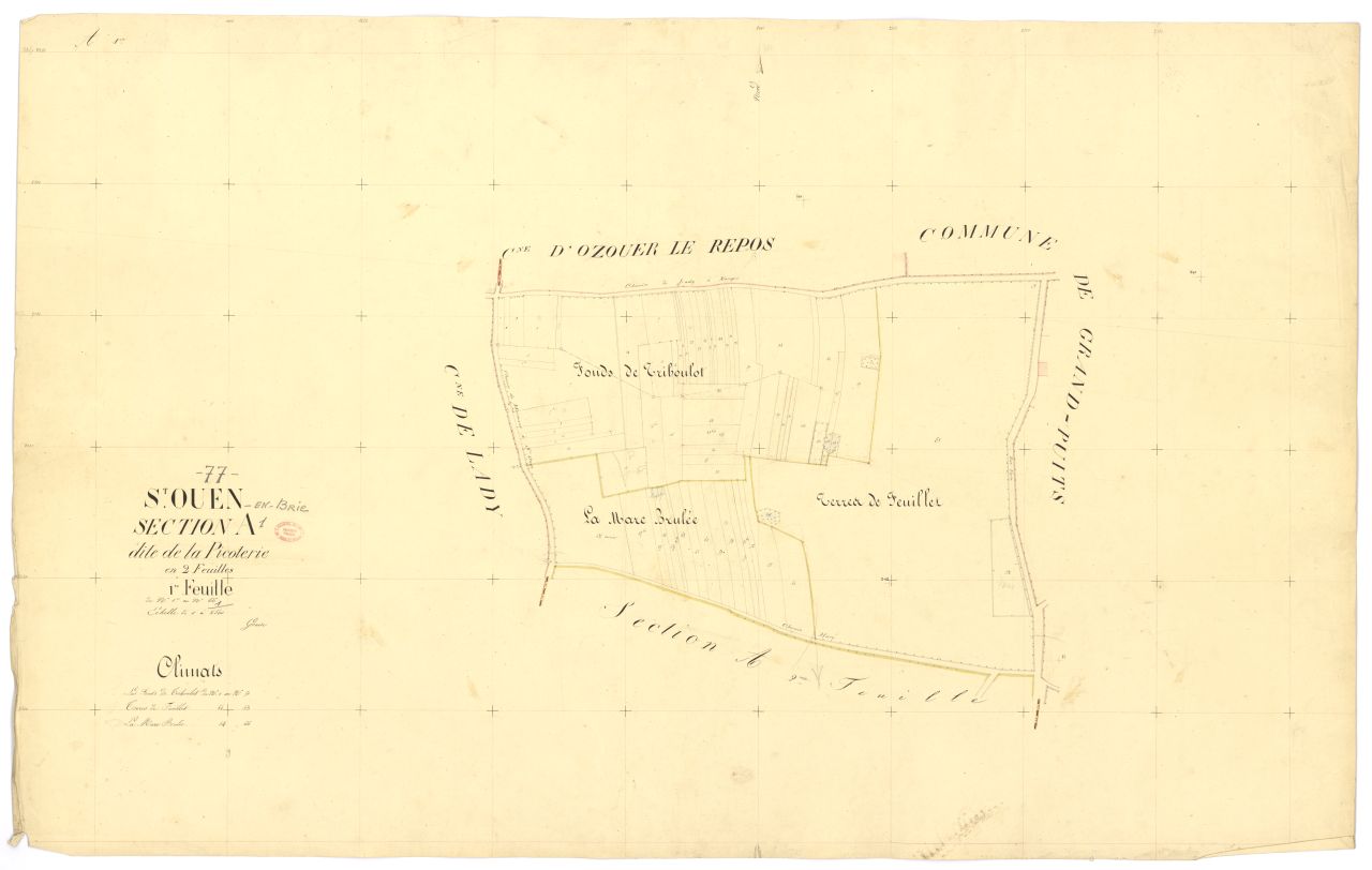 Section A dite de Picolerie, en 2 feuilles, 1ere feuille