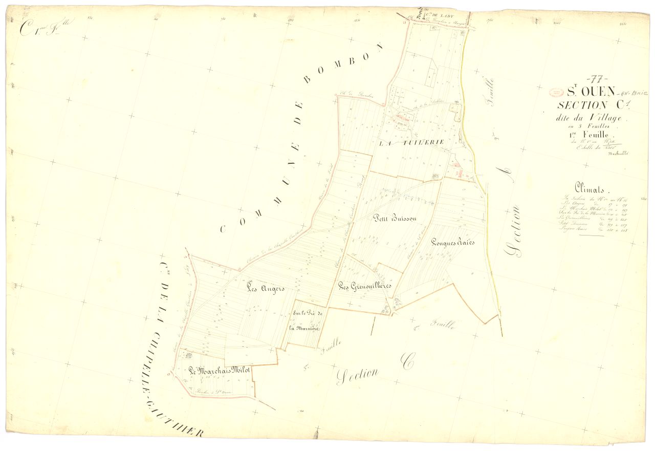 Section C dite du Village, en 3 feuilles, 1ere feuille
