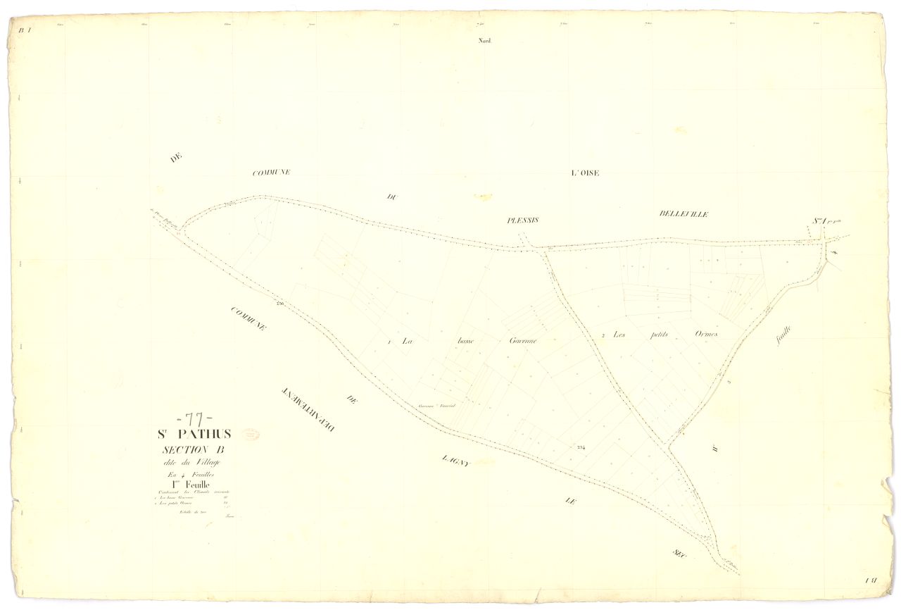 Section B dite du Village, en 4 feuilles, 1ere feuille