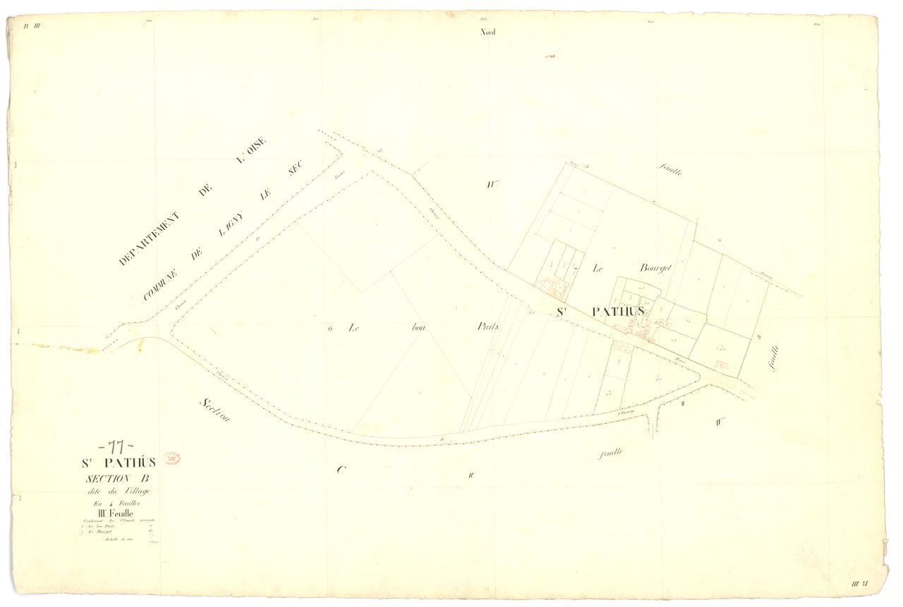 Section B dite du Village, en 4 feuilles, 3eme feuille