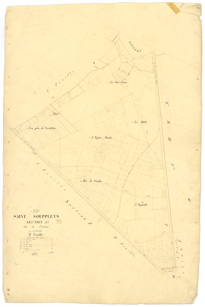 Section A dite des Verrieres, en 2 feuilles, 2eme feuille