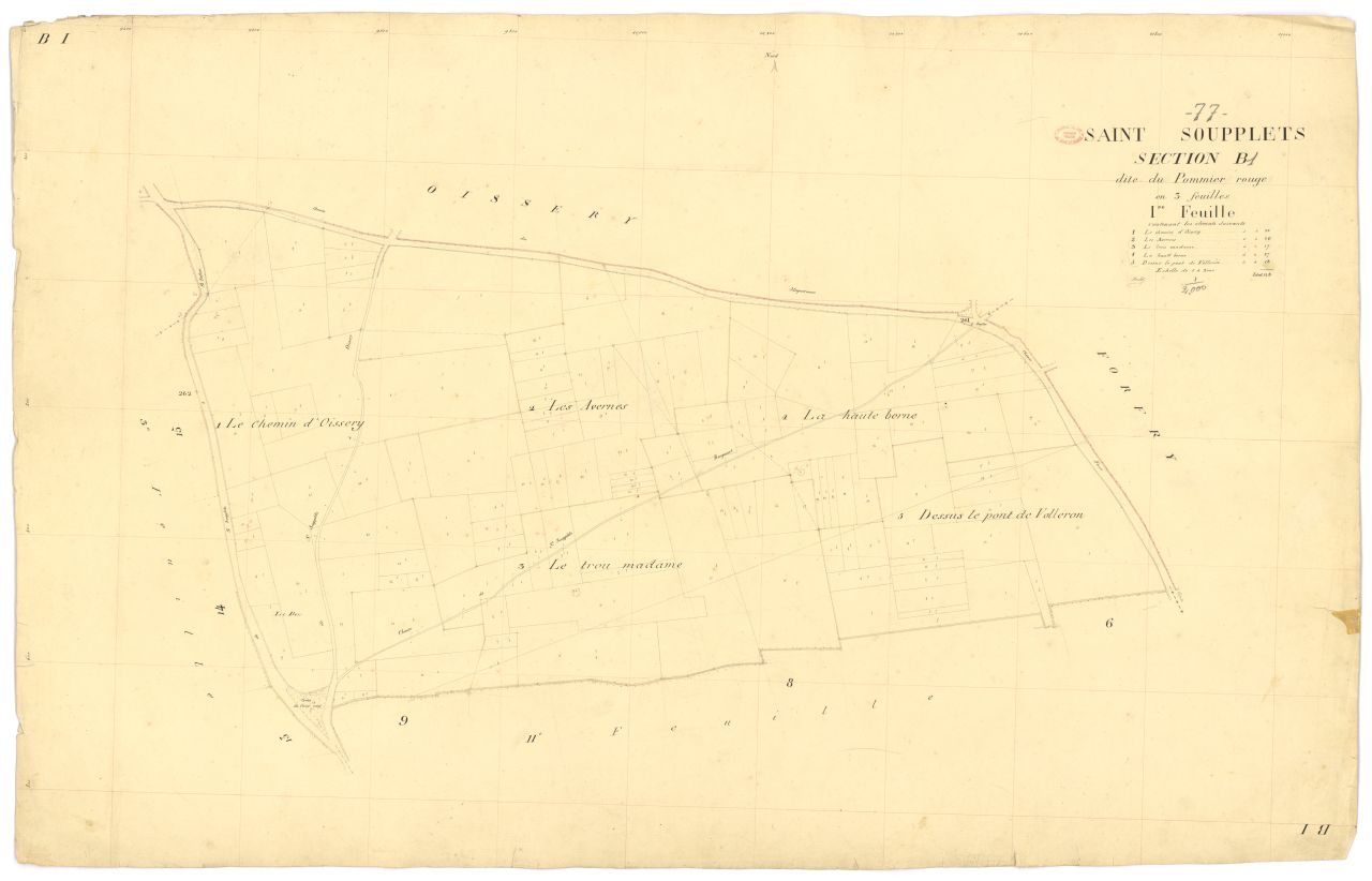 Section B dite du Pommier-Rouge, en 3 feuilles, 1ere feuille