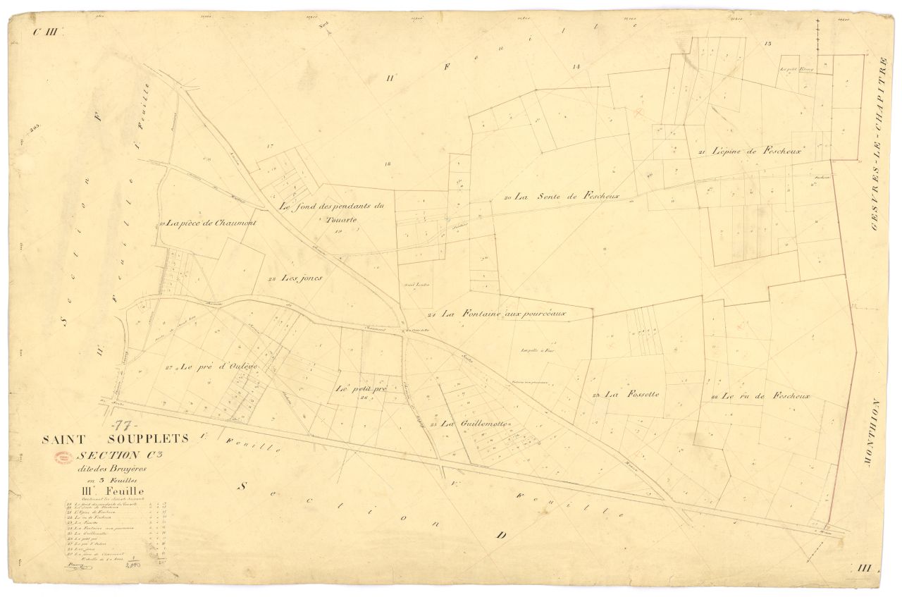 Section C dite des Bruyeres, en 3 feuilles, 3eme feuille