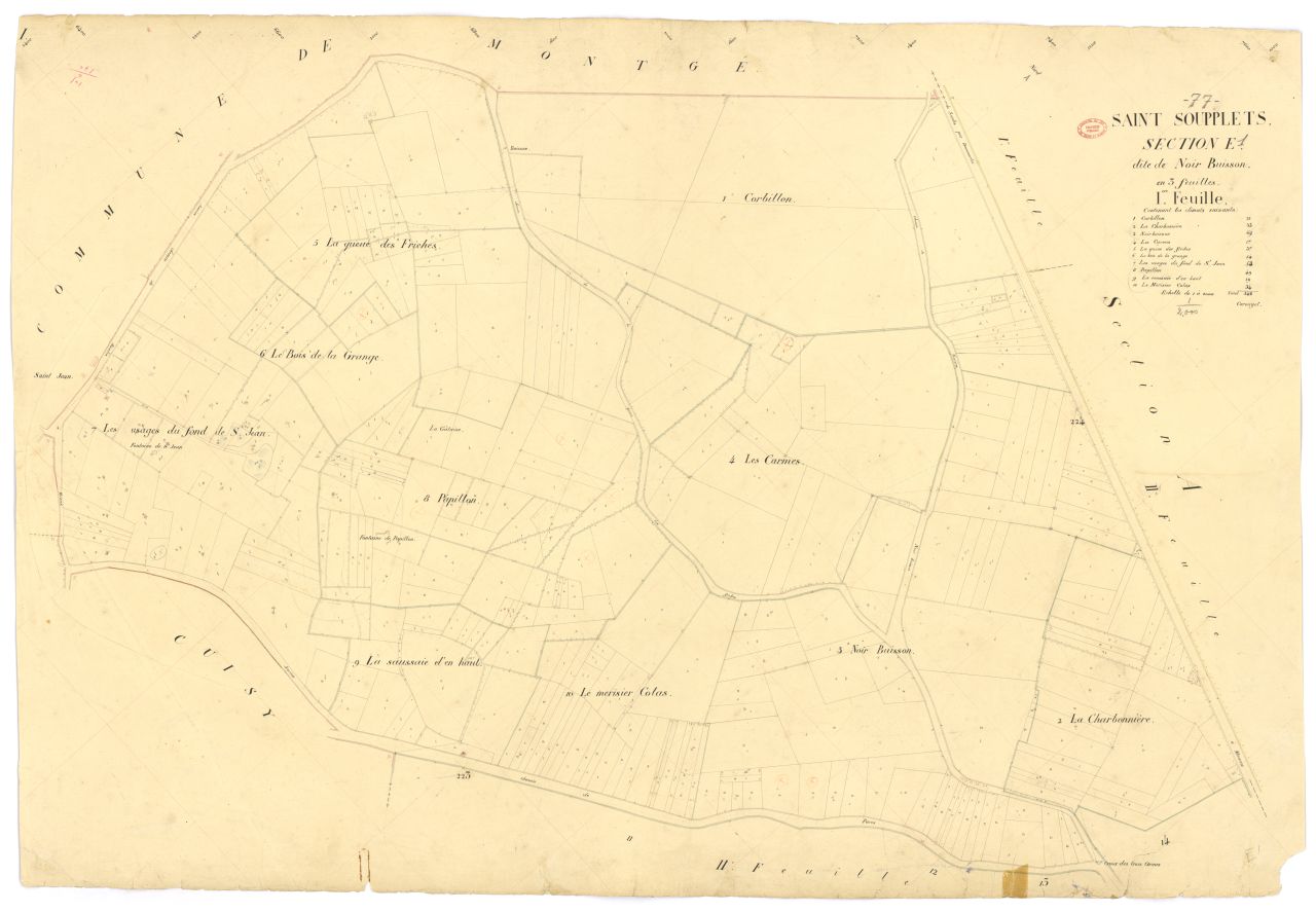 Section E dite du Noir-Buisson, en 3 feuilles, 1ere feuille