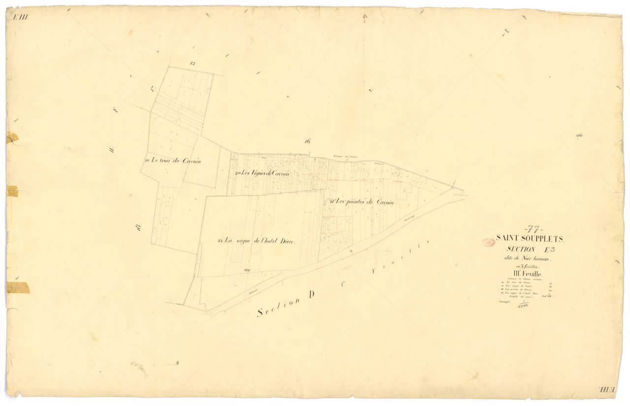 Section E dite du Noir-Buisson, en 3 feuilles, 3eme feuille
