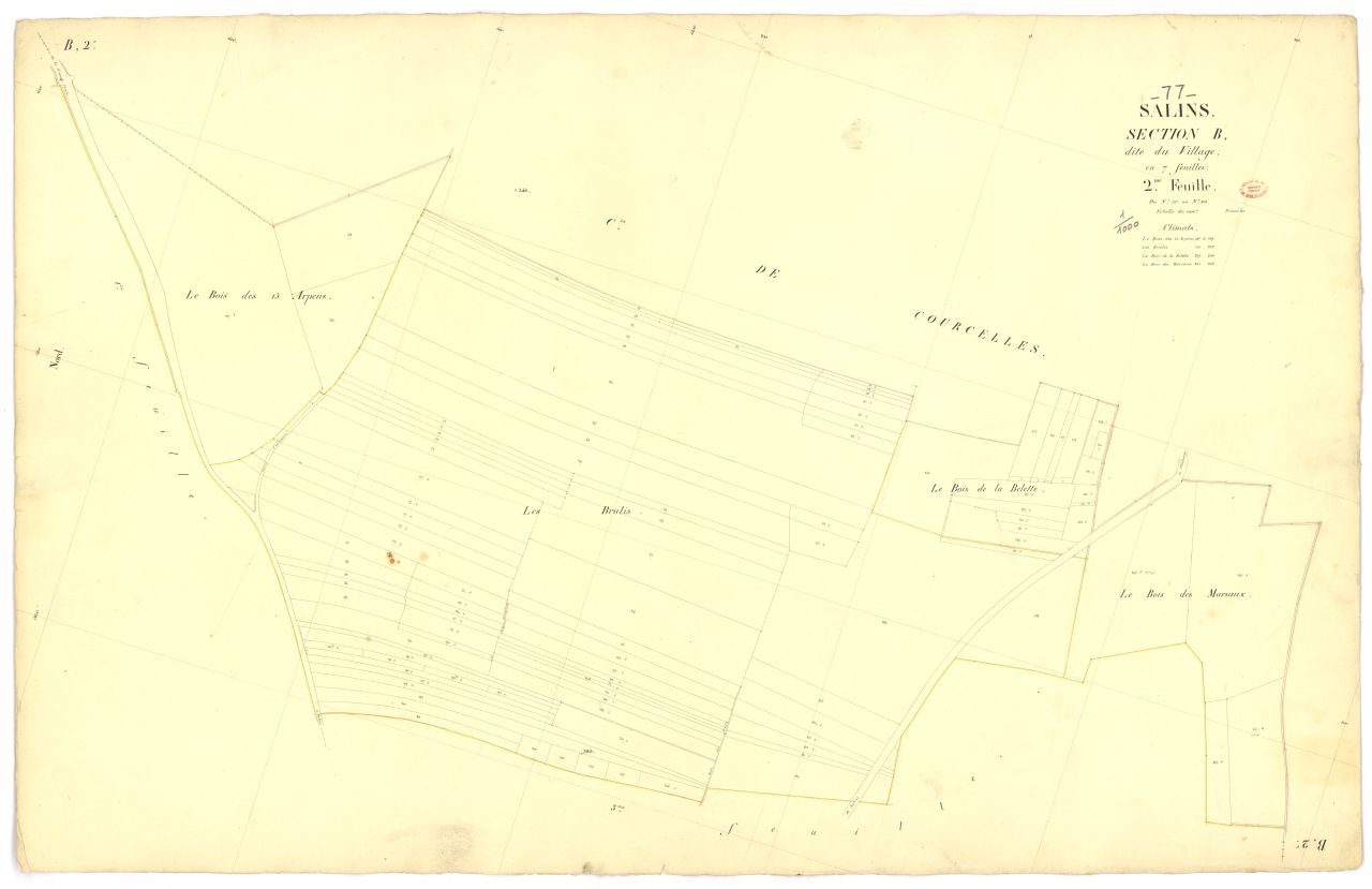 Section B dite du Village, en 7 feuilles, 2eme feuille