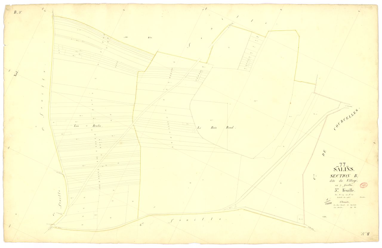 Section B dite du Village, en 7 feuilles, 3eme feuille