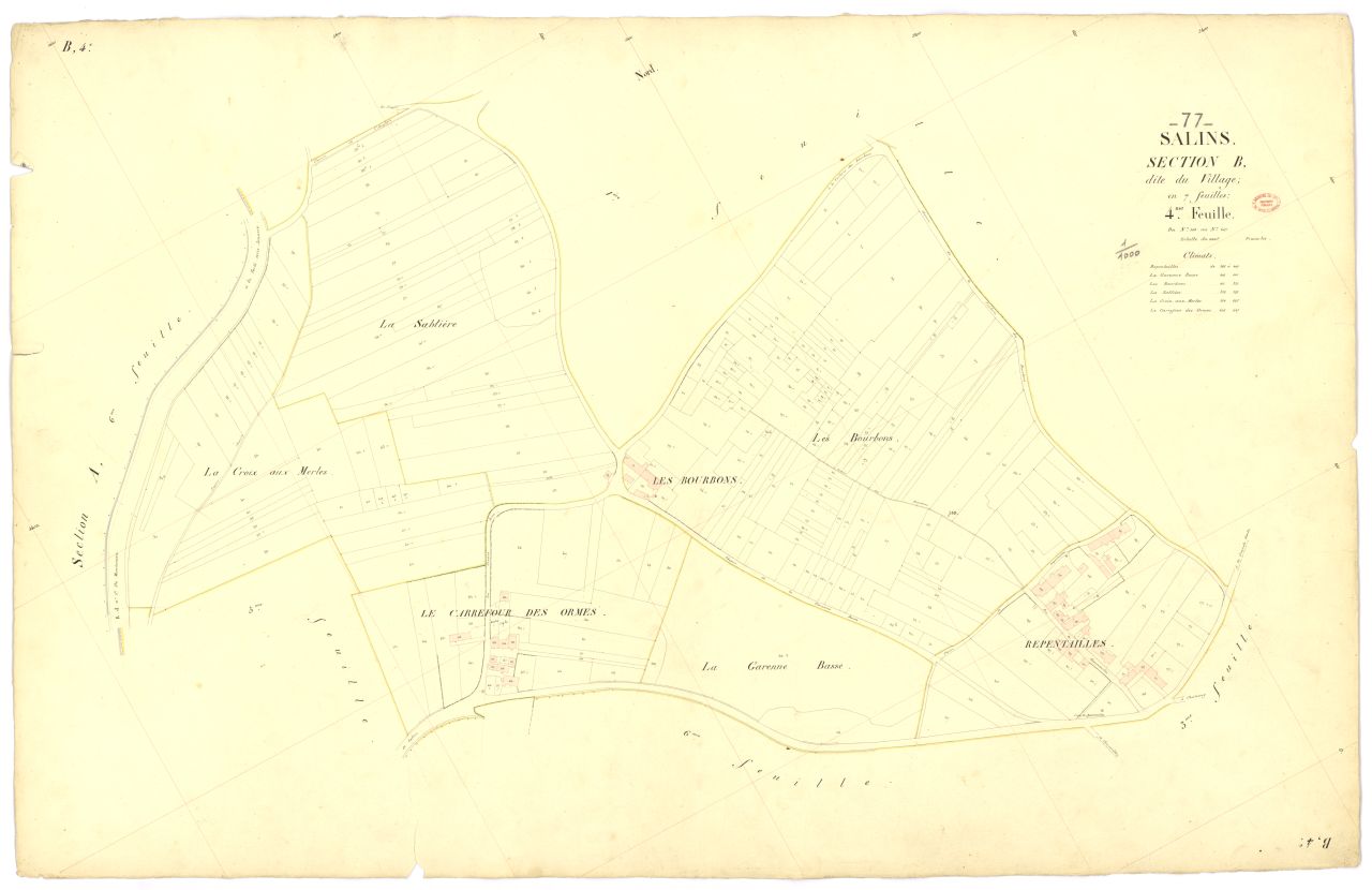 Section B dite du Village, en 7 feuilles, 4eme feuille