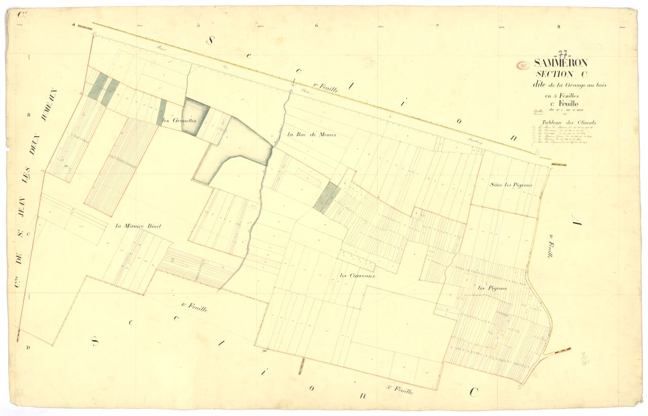 Section C dite de la Grange-au-Bois, en 3 feuilles, 1ere feuille