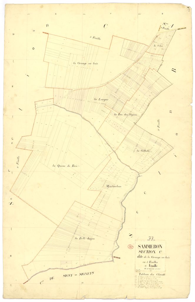 Section C dite de la Grange-au-Bois, en 3 feuilles, 3eme feuille