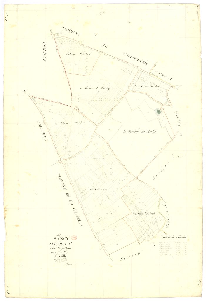 Section C dite du Village, en 2 feuilles, 1ere feuille