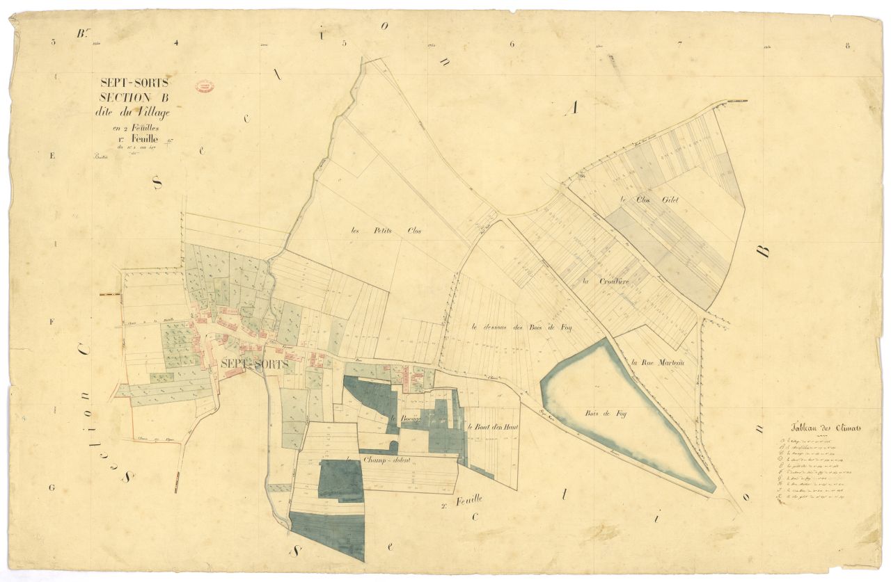 Section B dite du Village, en 2 feuilles, 1ere feuille