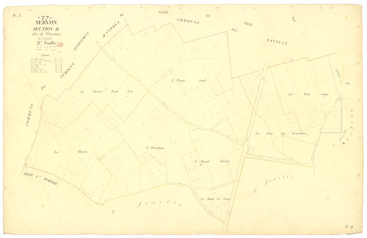 Section B dite d'Ormeteau, en 3 feuilles, 2eme feuille