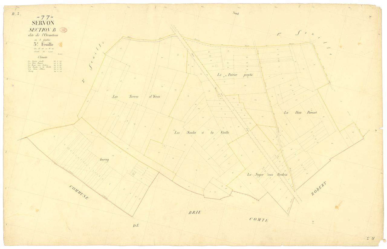 Section B dite d'Ormeteau, en 3 feuilles, 3eme feuille