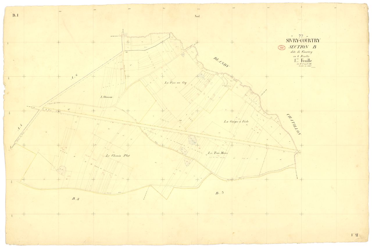 Section B dite de Courtry, en 8 feuilles, 1ere feuille