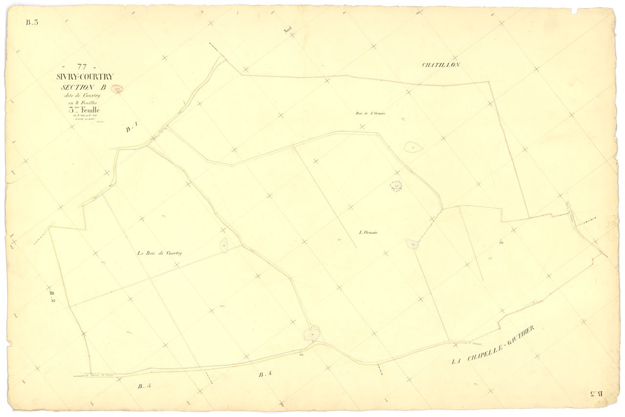 Section B dite de Courtry, en 8 feuilles, 3eme feuille