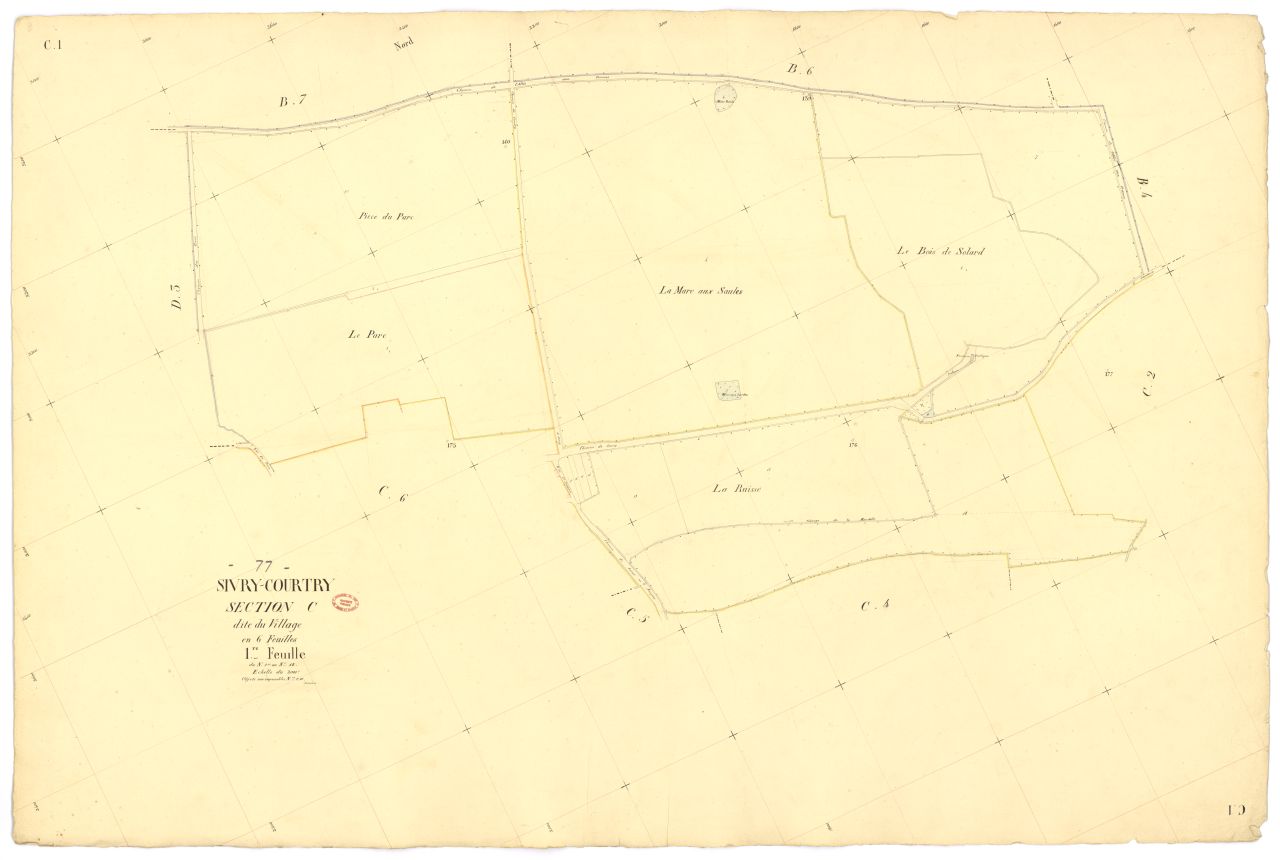 Section C dite du Village, en 6 feuilles, 1ere feuille