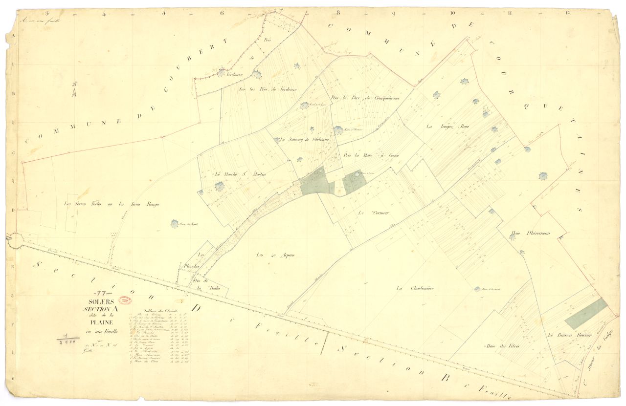 Section A dite de la Plaine, feuille unique