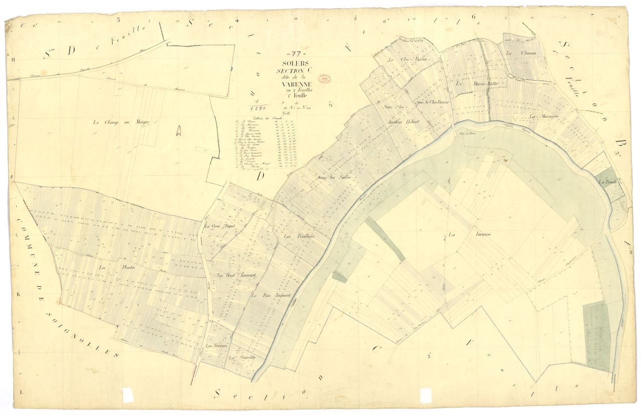 Section C dite de la Varenne, en 2 feuilles, 1ere feuille