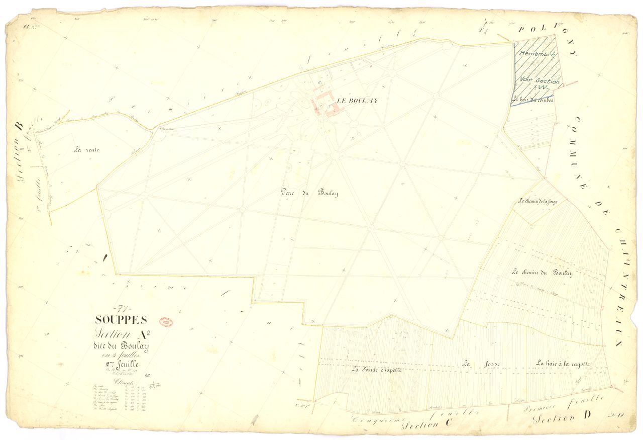 Section A dite de Boulay, en 3 feuilles, 2eme feuille